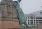 Una réplica de la Estatua de la Libertad se desplomó tras un temporal en el sur de Brasil